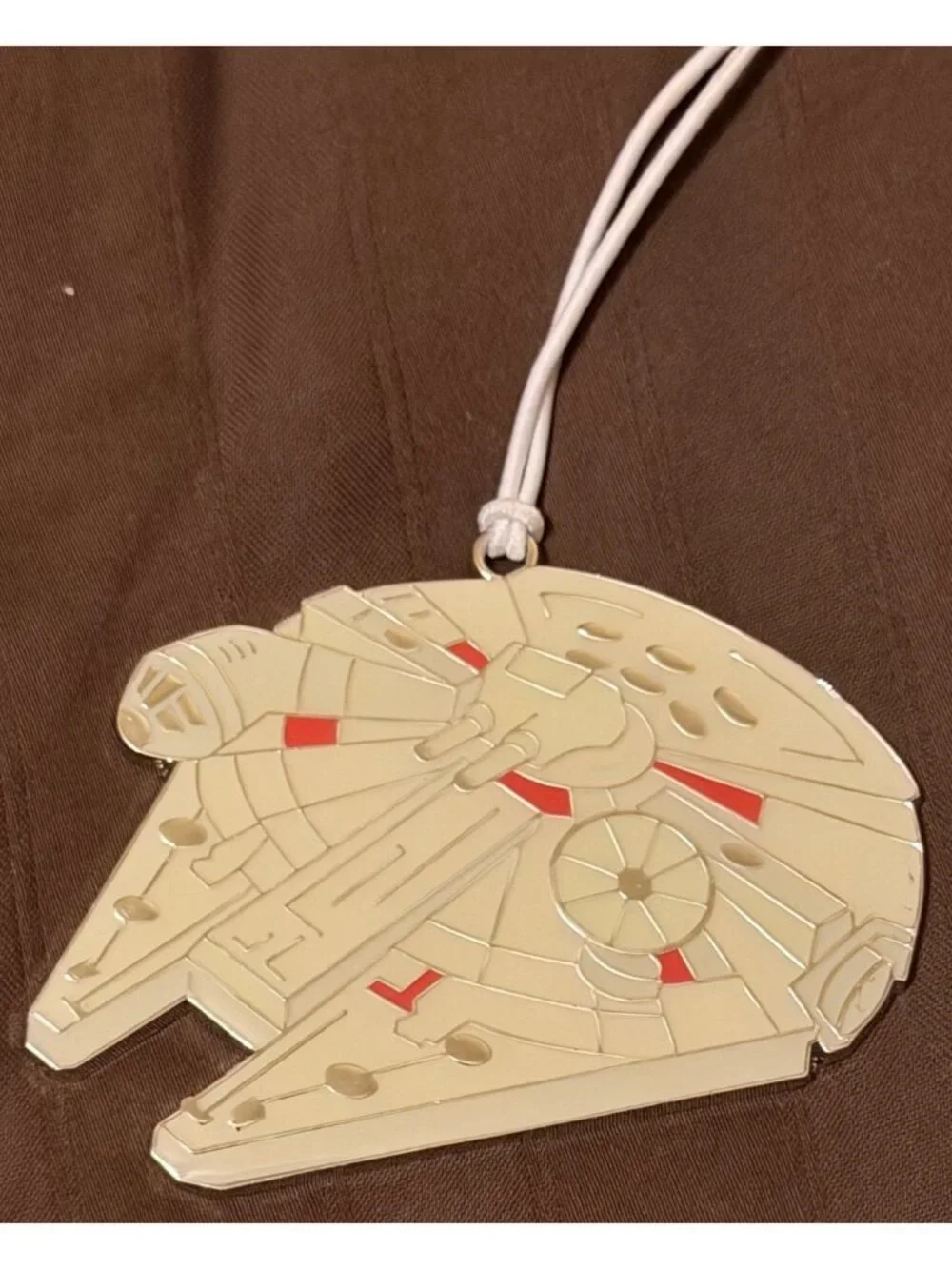 Lucasfilm Millennium Falcon Ship Star Wars Metal Tree Ornament w/Silver Backside
